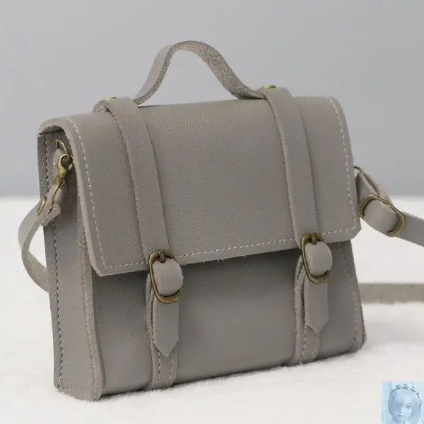 Kospley Leather Satchel Bag Grey Kospley