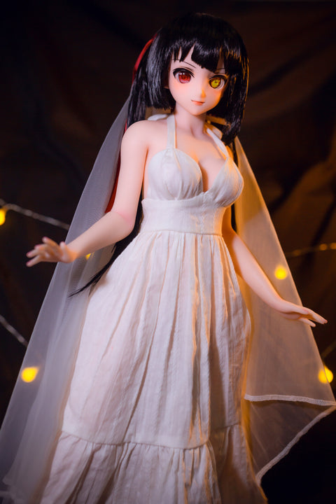Climax Doll J60cm Kurumi Silicone Mini Sex Doll with Vinyl Head Cinnamon Skin