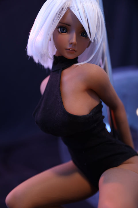 Climax Doll J60cm Shirley Silicone Mini Sex Doll with Vinyl Head Suntan Skin