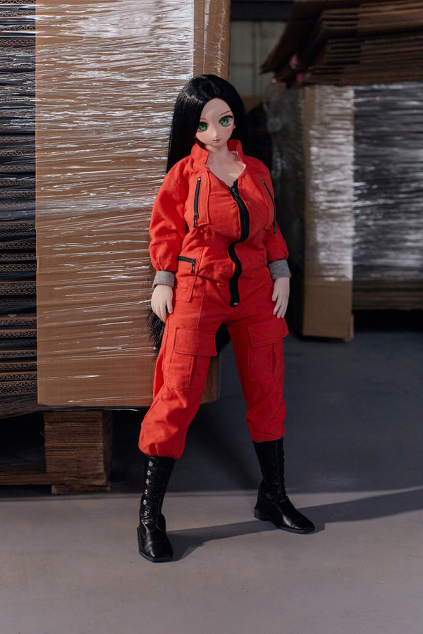 Climax Doll J60cm P Rina Silicone Mini Sex Doll with Vinyl Head Cinnamon Skin