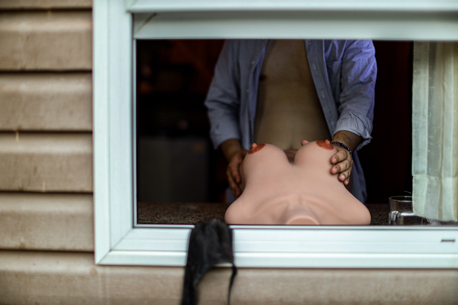 Climax Doll Female TPE Torso Sex Doll Gel Breasts 157# Black Skin Climax Doll