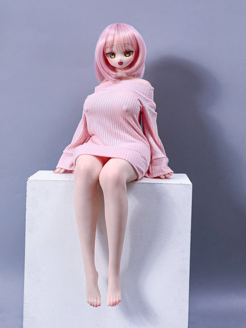 Climax Doll J60cm P Azami Silicone Mini Sex Doll with Vinyl Head Cinnamon Skin