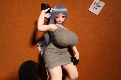 Climax Doll J58cm Youla Silicone Mini Sex Doll with Vinyl Head White Skin