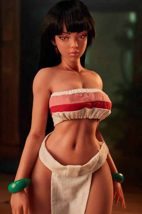 Climax Doll Si70cm MO Roxy Silicone Mini Sex Doll Black Skin