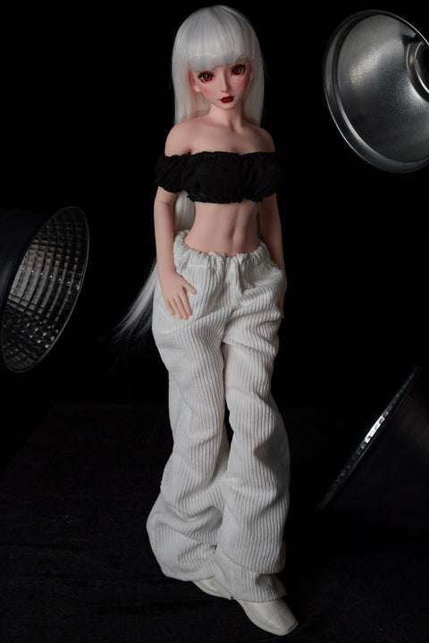 Climax Doll J60cm Saki Silicone Mini Sex Doll with Vinyl Head Cinnamon Skin