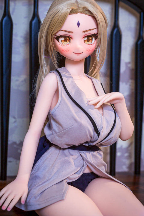 Climax Doll J85cm B Reyna Silicone Mini Sex Doll with Vinyl Head Cinnamon Skin