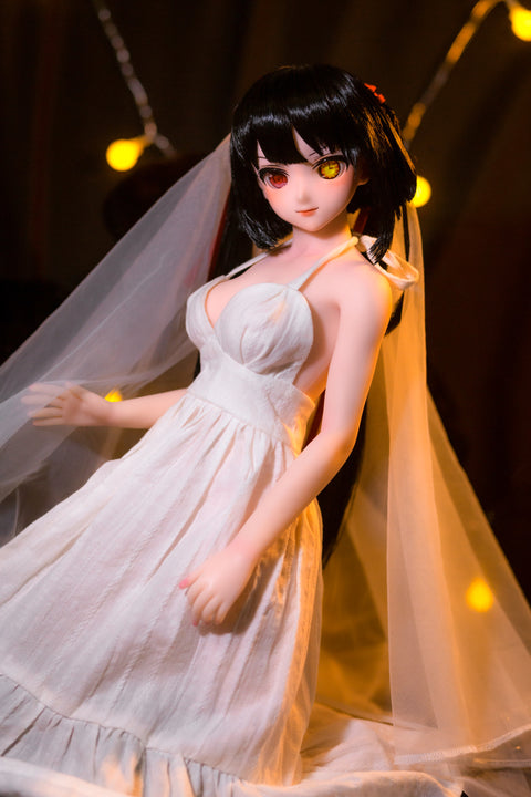 Climax Doll J60cm Kurumi Silicone Mini Sex Doll with Vinyl Head Cinnamon Skin
