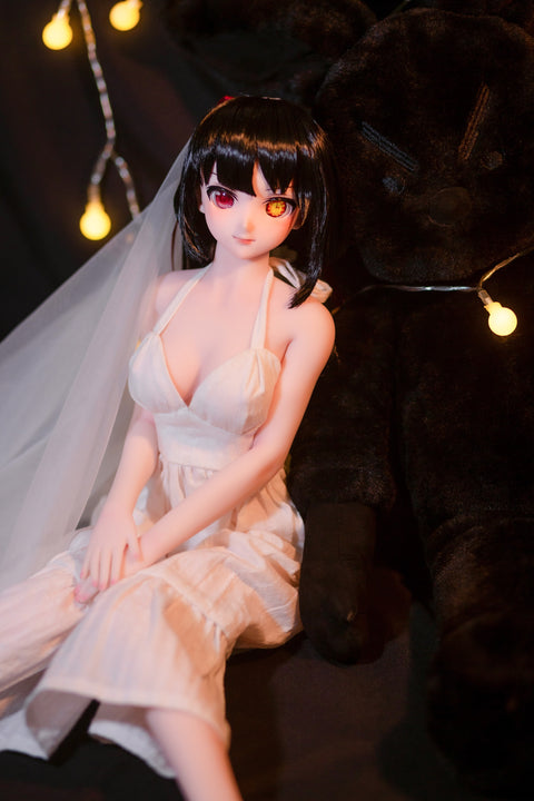Climax Doll J60cm Kurumi Silicone Mini Sex Doll with Vinyl Head Cinnamon Skin