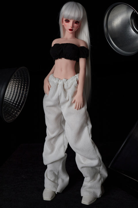 Climax Doll J60cm Saki Silicone Mini Sex Doll with Vinyl Head Cinnamon Skin