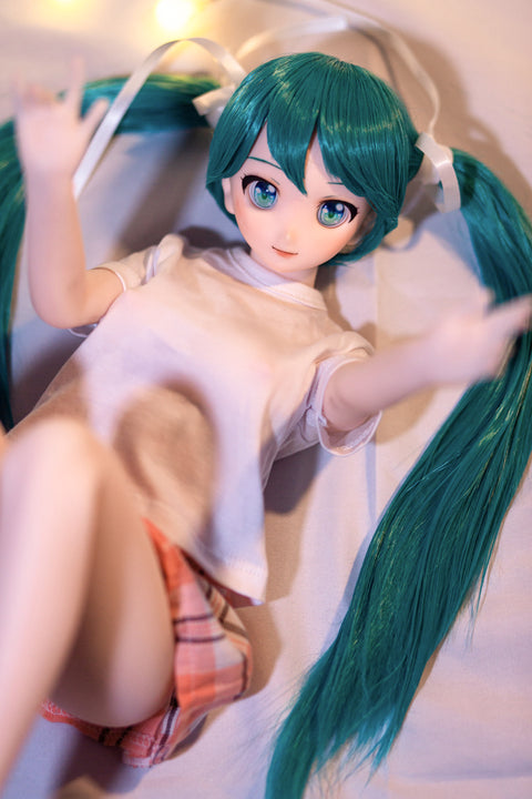 Climax Doll J60cm Miku Silicone Mini Sex Doll with Vinyl Head Cinnamon Skin