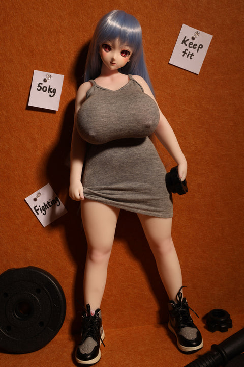 Climax Doll J58cm Youla Silicone Mini Sex Doll with Vinyl Head White Skin
