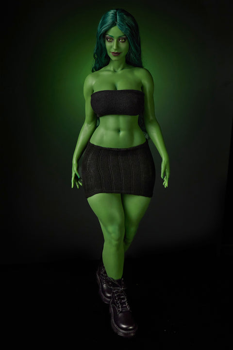 Climax Doll Si70cm KA Renee Silicone Mini Sex Doll Green Skin