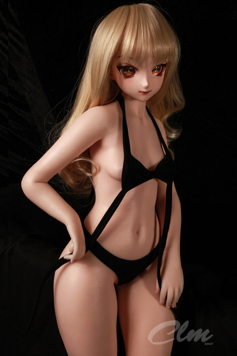 Climax Doll J60cm XS Nagisa Silicone Mini Sex Doll with Vinyl Head Cinnamon Skin