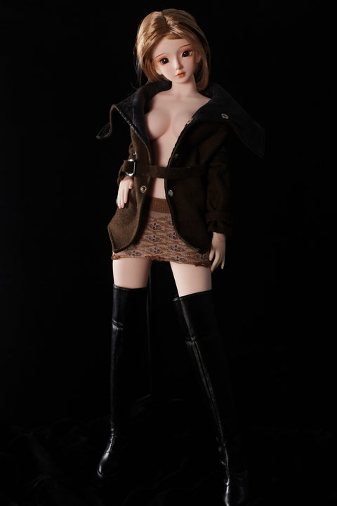 Climax Doll J60cm Miyabi Silicone Mini Sex Doll with Vinyl Head Cinnamon Skin