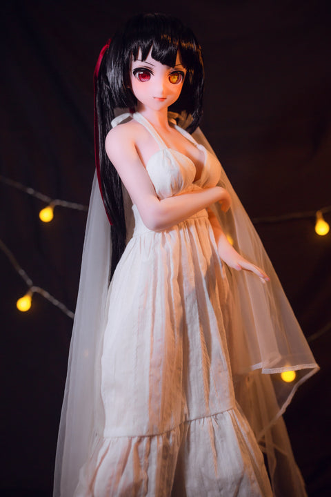 Climax Doll J60cm Kurumi Silicone Mini Sex Doll with Vinyl Head Cinnamon Skin