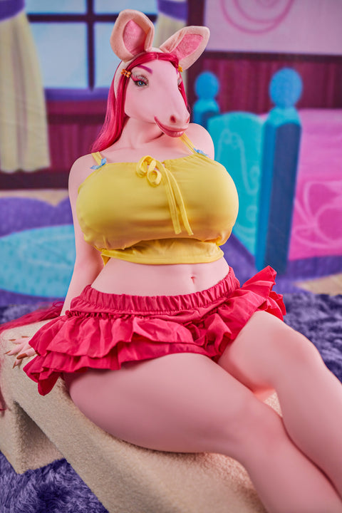 Climax Doll Pro Series 141cm Furry Horse Fantasy TPE+Silicone Head Sex Doll Monie Pink