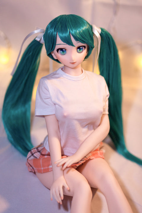 Climax Doll J60cm Miku Silicone Mini Sex Doll with Vinyl Head Cinnamon Skin