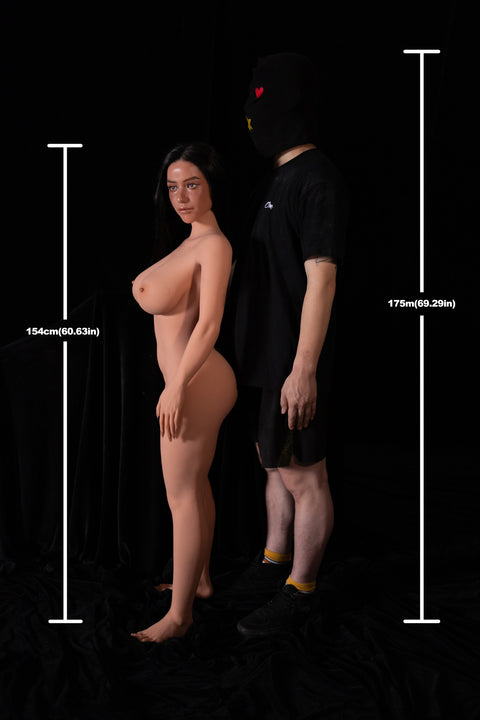 Climax Doll Pro Series 154cm Huge Breast TPE+Silicone Head Sex Doll Tasha Black Skin