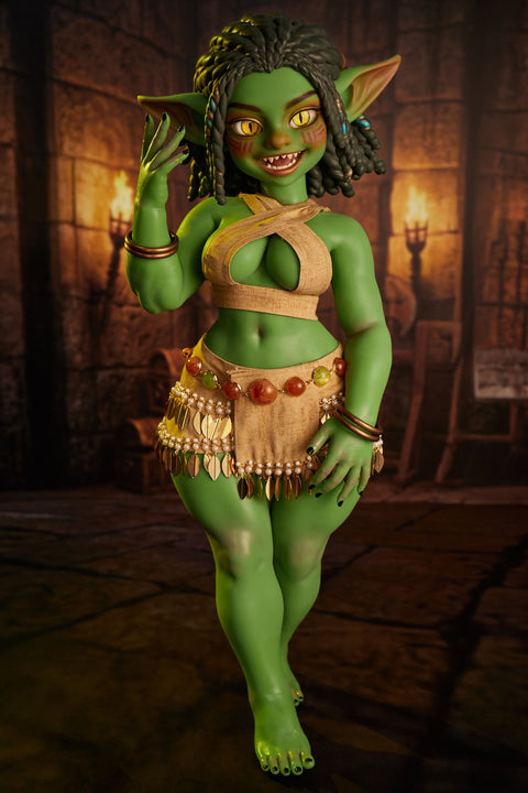 Climax Doll Si70cm AT Kaela Silicone Mini Sex Doll Green Skin