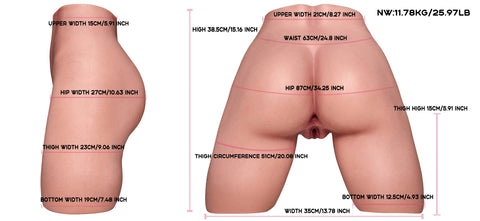 Climax Doll RS-1 Silicone Butt Torso Sex Doll Black Skin