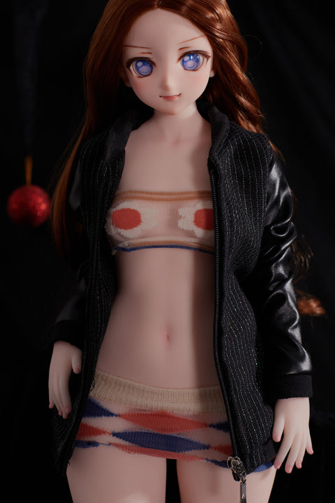 Climax Doll J60cm XS Nanami Silicone Mini Sex Doll with Vinyl Head Cinnamon Skin