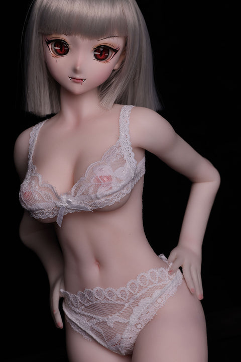 Climax Doll J60cm Gina Silicone Mini Sex Doll with Vinyl Head White Skin