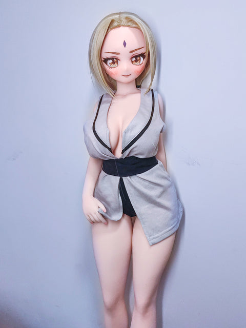 Climax Doll J85cm B Reyna Silicone Mini Sex Doll with Vinyl Head Cinnamon Skin