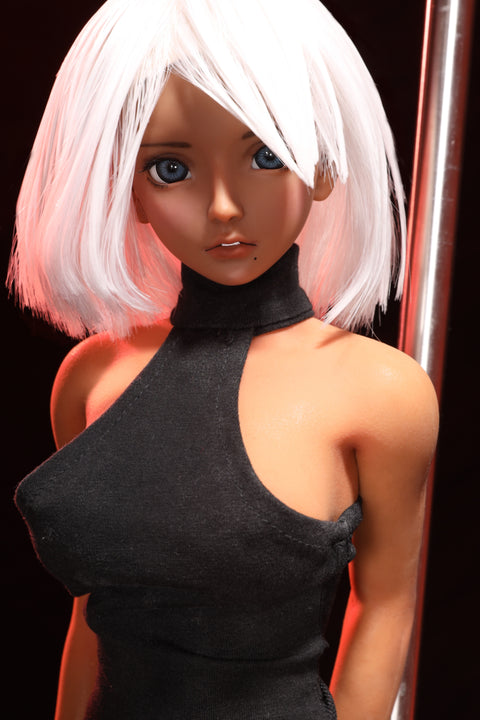 Climax Doll J60cm Shirley Silicone Mini Sex Doll with Vinyl Head Suntan Skin