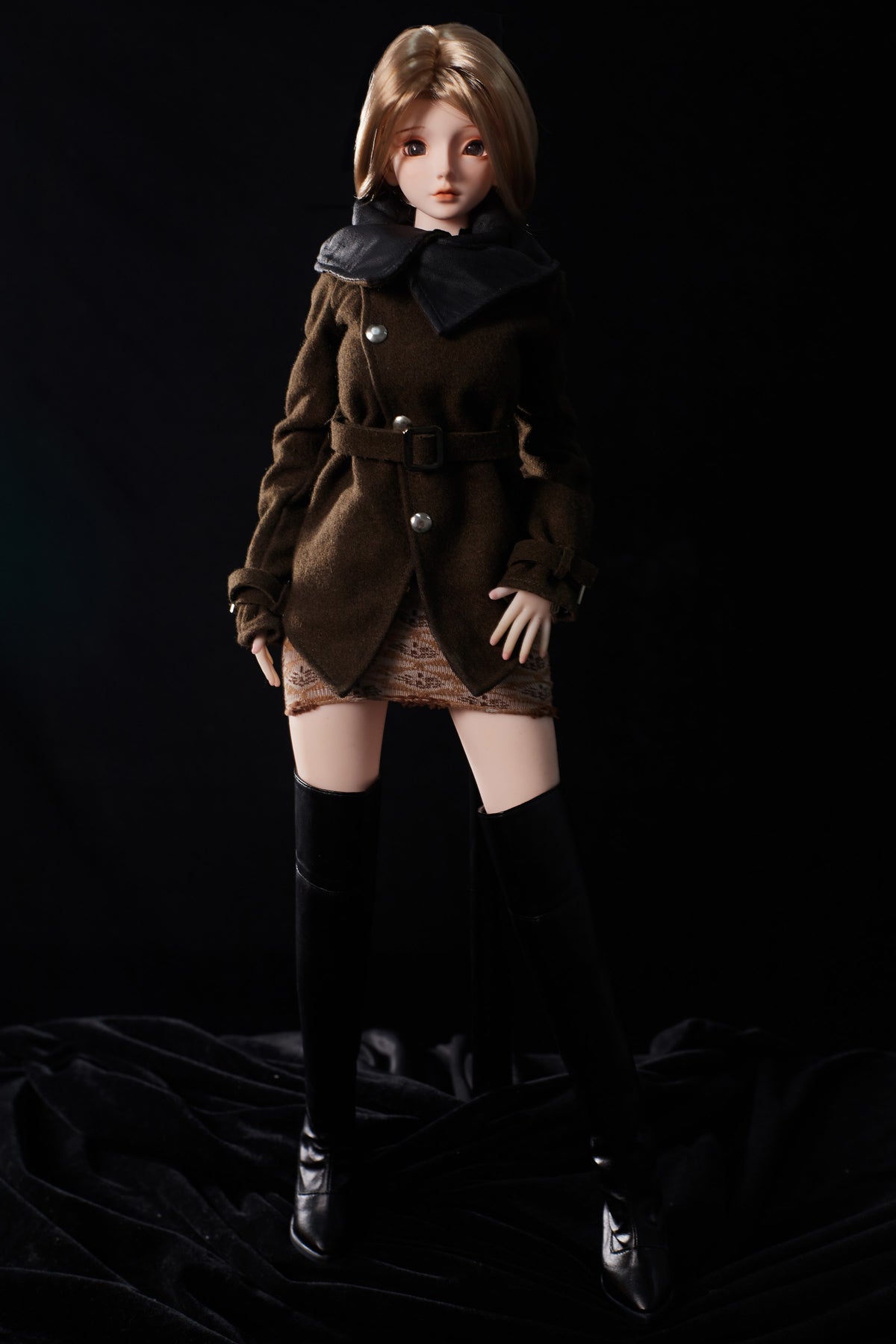 Climax Doll J60cm Miyabi Silicone Mini Sex Doll with Vinyl Head Cinnamon Skin