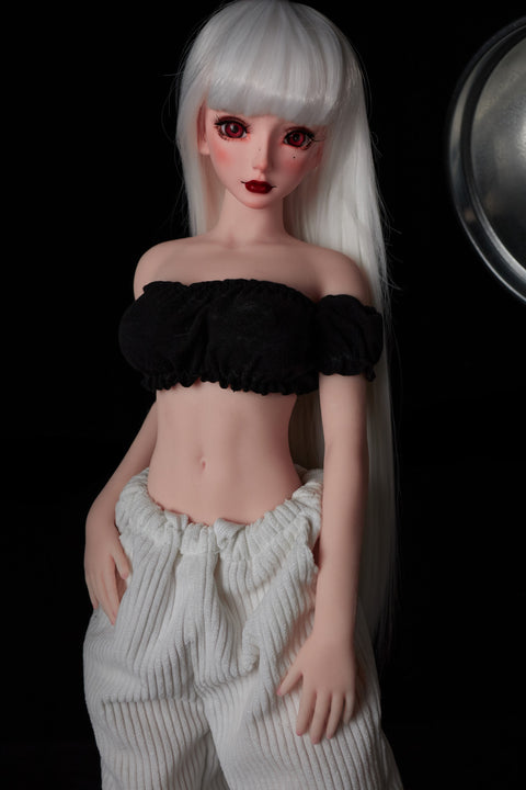 Climax Doll J60cm Saki Silicone Mini Sex Doll with Vinyl Head Cinnamon Skin