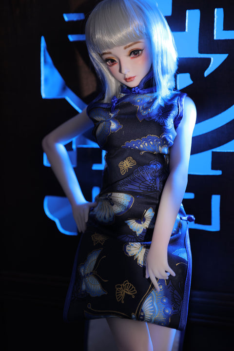Climax Doll J60cm Ling Silicone Mini Sex Doll with Vinyl Head White Skin