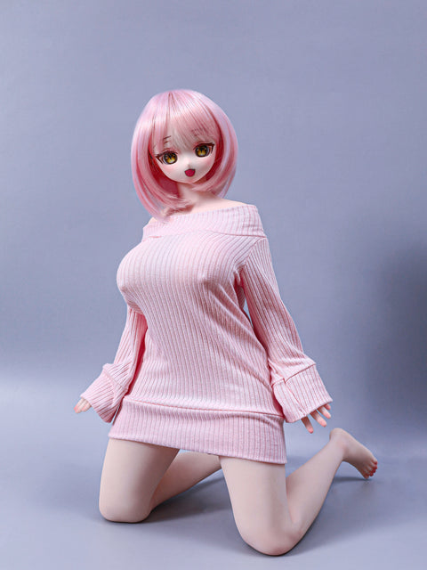 Climax Doll J60cm P Azami Silicone Mini Sex Doll with Vinyl Head Cinnamon Skin