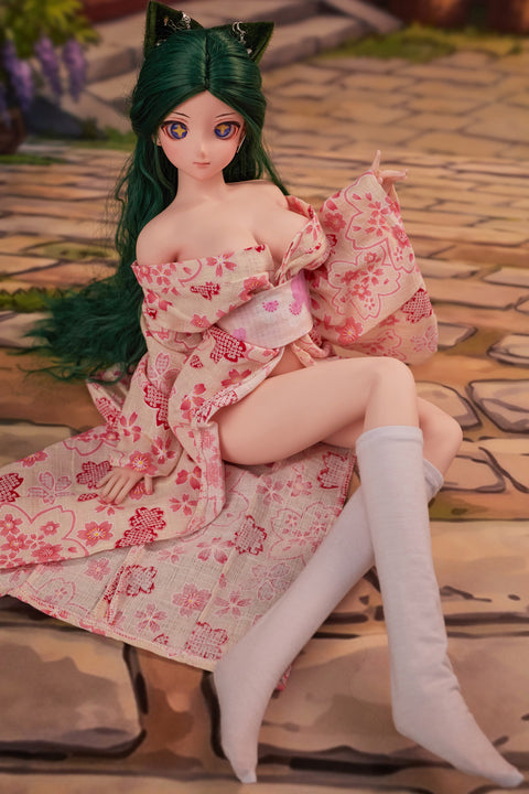 Climax Doll J60cm Momo Silicone Mini Sex Doll with Vinyl Head Cinnamon Skin