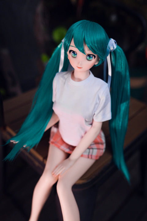 Climax Doll J60cm Miku Silicone Mini Sex Doll with Vinyl Head Cinnamon Skin
