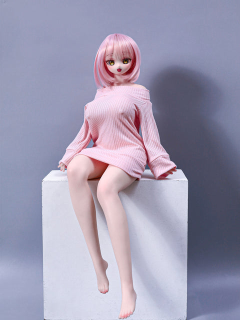 Climax Doll J60cm P Azami Silicone Mini Sex Doll with Vinyl Head Cinnamon Skin