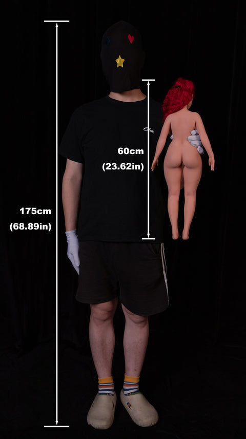 Climax Doll Si60cm XL Hedy Silicone Mini Sex Doll Black Skin