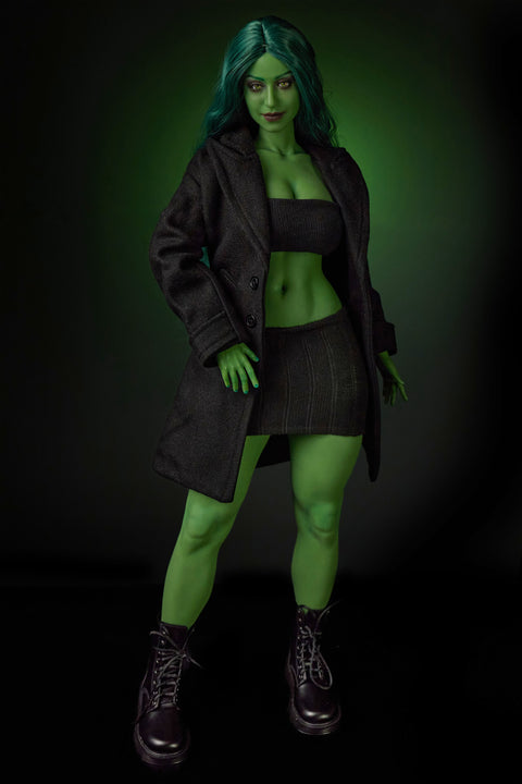 Climax Doll Si70cm KA Renee Silicone Mini Sex Doll Green Skin