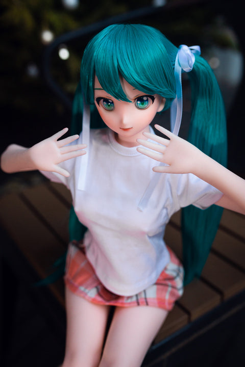 Climax Doll J60cm Miku Silicone Mini Sex Doll with Vinyl Head Cinnamon Skin