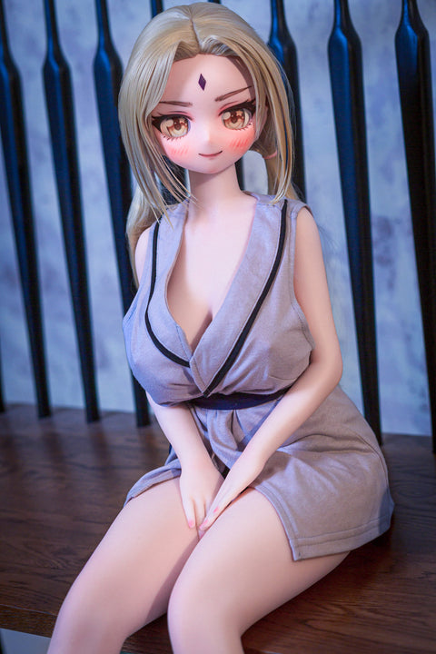 Climax Doll J85cm B Reyna Silicone Mini Sex Doll with Vinyl Head Cinnamon Skin