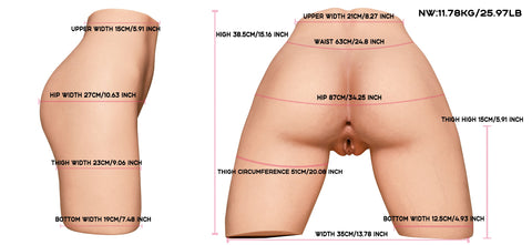 Climax Doll RS-1 Silicone Butt Torso Sex Doll Yellow Skin