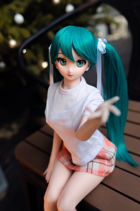 Climax Doll J60cm Miku Silicone Mini Sex Doll with Vinyl Head Cinnamon Skin
