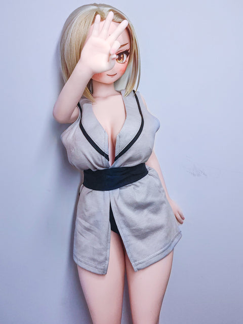 Climax Doll J85cm B Reyna Silicone Mini Sex Doll with Vinyl Head Cinnamon Skin