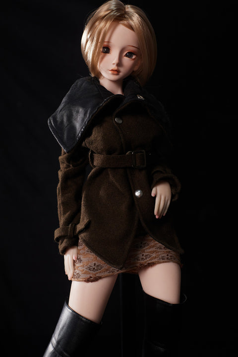 Climax Doll J60cm Miyabi Silicone Mini Sex Doll with Vinyl Head Cinnamon Skin