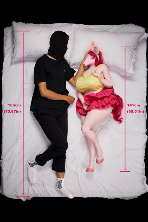 Climax Doll Pro Series 141cm Furry Horse Fantasy TPE+Silicone Head Sex Doll Monie Pink