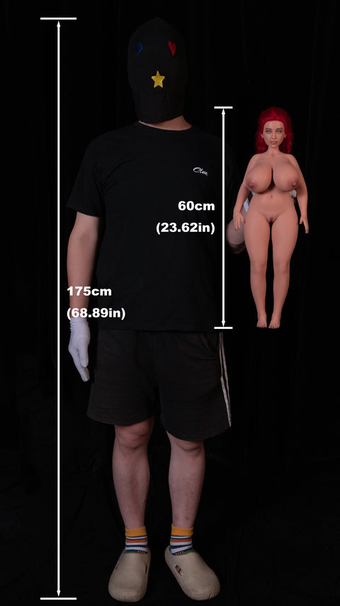 Climax Doll Si60cm XL Hedy Silicone Mini Sex Doll Black Skin