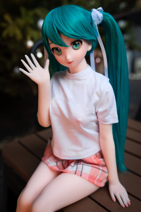 Climax Doll J60cm Miku Silicone Mini Sex Doll with Vinyl Head Cinnamon Skin