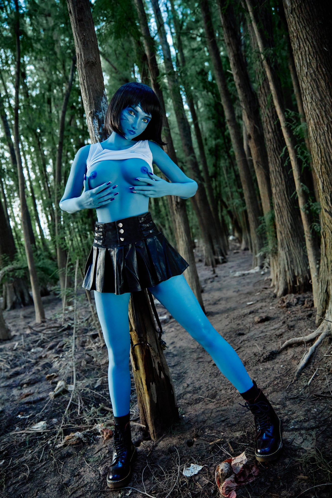 Climax Doll AD158cm B Cup TPE Sex Doll Tifa Avatar Blue Climax Doll