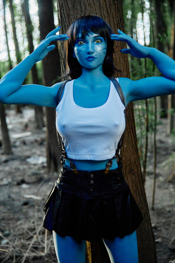 Climax Doll AD158cm B Cup TPE Sex Doll Tifa Avatar Blue Climax Doll