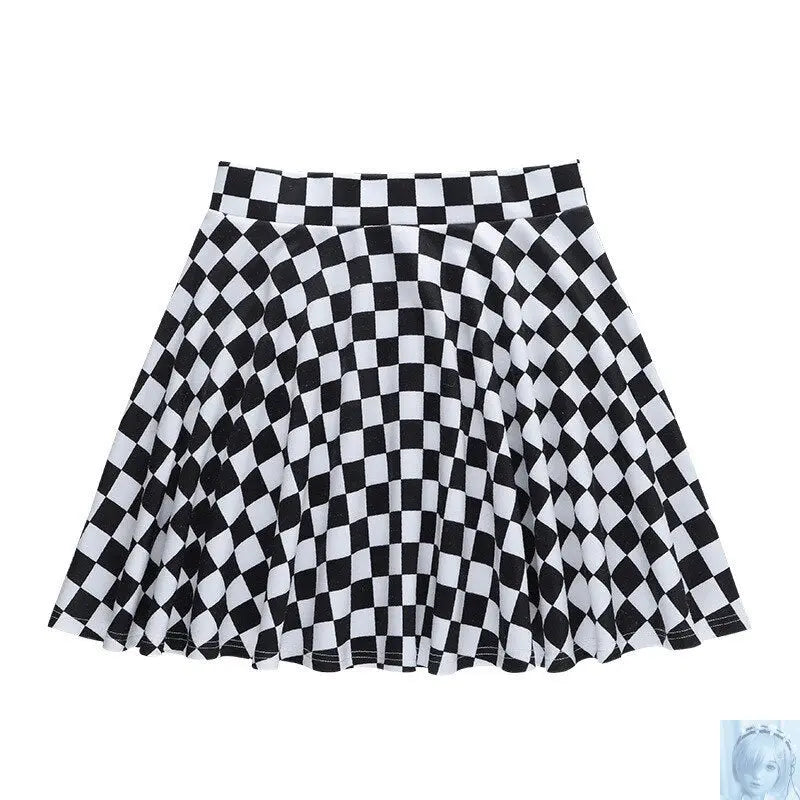 Checkered High Waist Mini Skirt Two Styles to Choose From lovedollsenpai