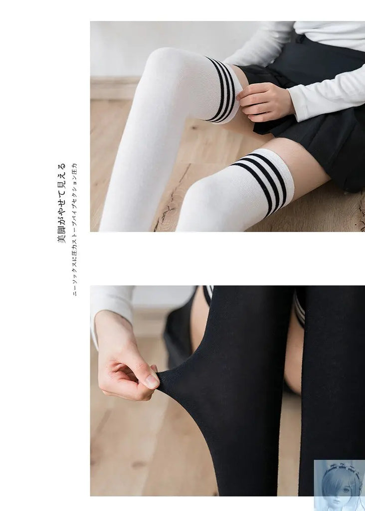 Cotton School Uniform Over Knee Stockings 11 Styles to Choose From lovedollsenpai